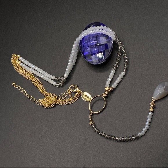 SPRING STREET Long Necklace Faceted Beads Long Pendant - Picture 3 of 9